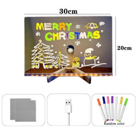 LED Note Board with Colors Erasable DIY Children'S Drawing Board Letter Message Board White Luminous Dry Erase Board with Stand